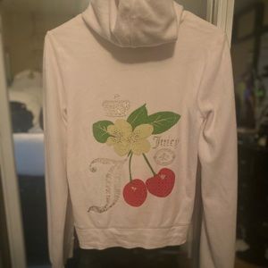 Velour Juicy Couture hooded zip up sweater, M